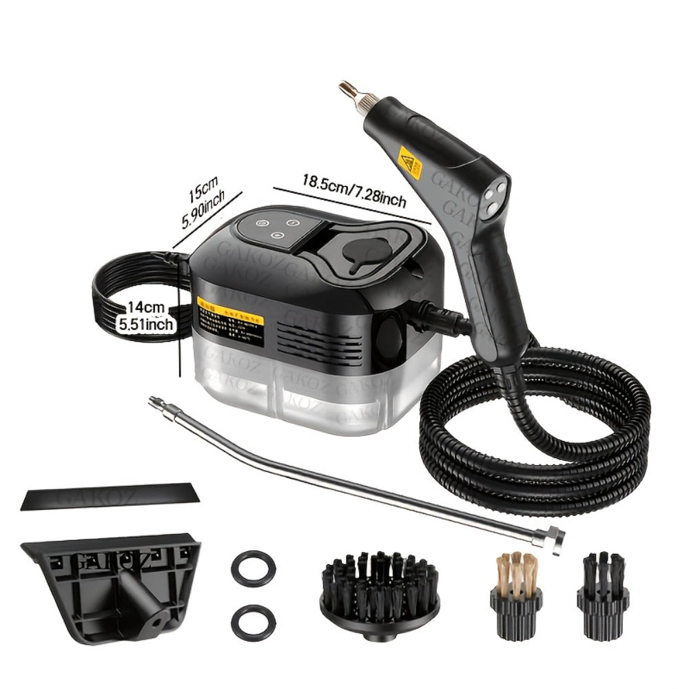 High Temperature Pressurized Steam Cleaner Handheld Portable Steam Cleaning Machine Set with Brush Heads & Glass Scraper - Multi-Surface for Kitchen, Bathroom, Furniture, Car & Tile Grout, Multiple Colors