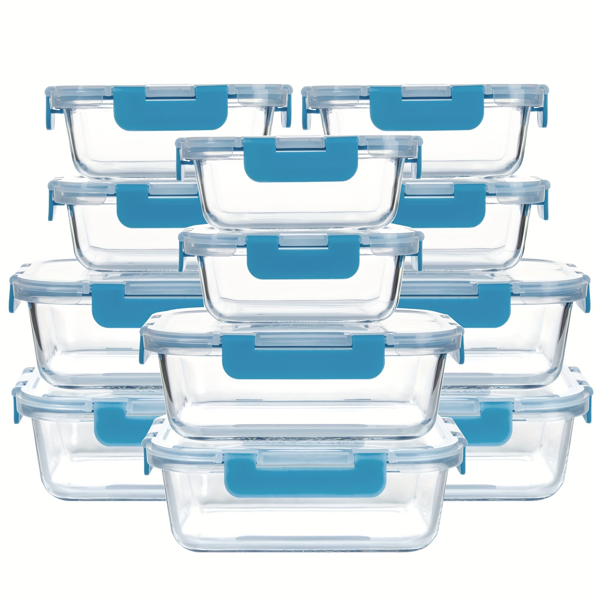 Glass Food Storage Containers with Airtight Lids - Borosilicate Glass Meal Prep Containers Set, Microwave Dishwasher Freezer Safe, BPA Free, Leak Proof Lunch Containers for Kitchen