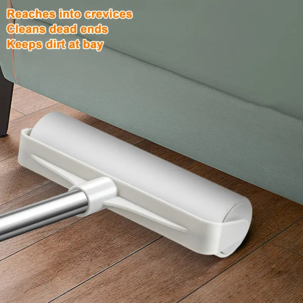 Pet Hair Removal Set 4 Piece Extendable Mop Brush with 3 Sticky Roller Refill Rolls for Floor Sofa Carpet Furniture Lint Roller Mop Combo for Dog Cat Hair Cleaning Home Use