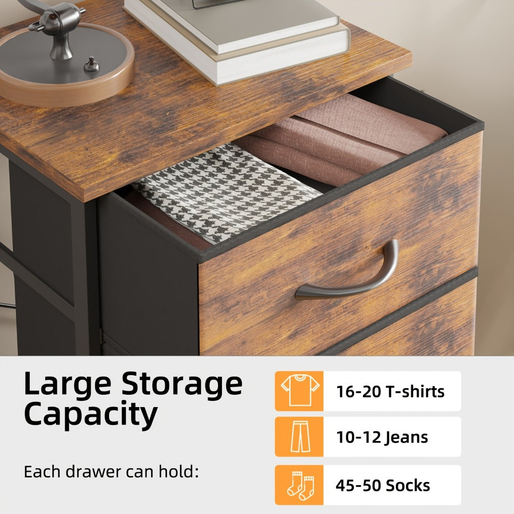Tall Dresser with Fabric Drawers Storage Organizer 41-47 Inch 6 Drawer Chest for Bedroom Closet Entryway Clothing Storage 6 Colors