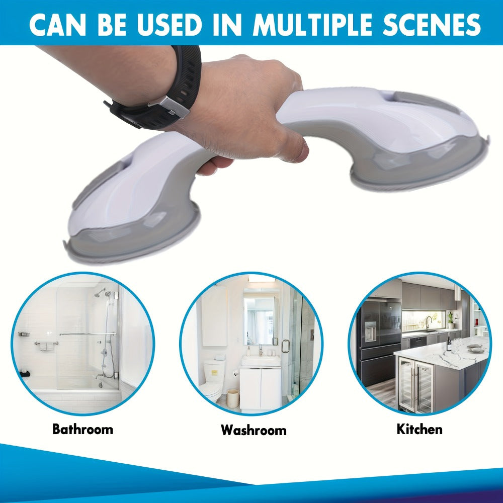 Grab Bars for Bathroom 2pcs Suction Cup No Drill Shower Handle for Elderly Adjustable Height Non-Slip Safety Rail Toilet Fall Prevention Handrail Easy Install