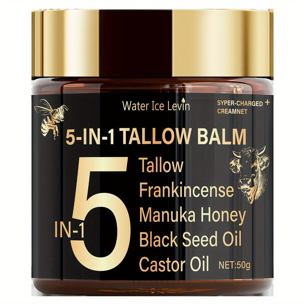 Beef Tallow Moisturizing Cream with Honey & Castor Oil - Deep Hydration Face & Body Cream - Lightweight Skin Nourishing Lotion for Dry Skin - Triple Nourishment Complexion Improving Moisturizer