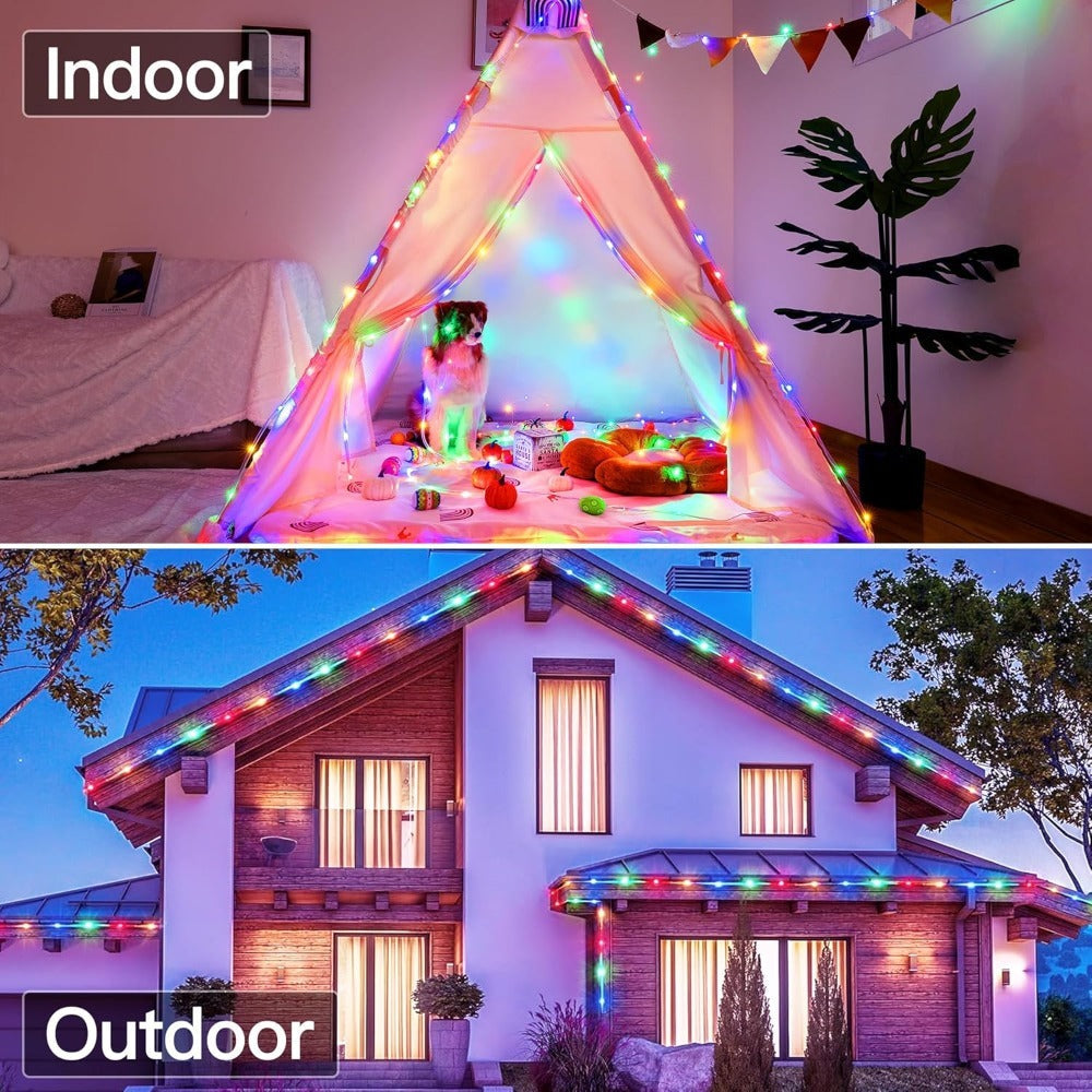 Outdoor Solar LED String Lights Waterproof ¨C Flexible Fairy Lights 23FT to 105FT for Pool, Fountain, Garden, Patio & Wedding Decor ¨C Neon Blue, White, RGB & Amber Colors