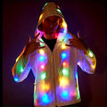 LED Light Up Party Jacket for Adults ¨C Glowing Rave Costume Unisex Luminous Coat for Halloween, Christmas, Dance Parties & Festivals, Battery Powered, Washable Polyester, Sizes S-XXL