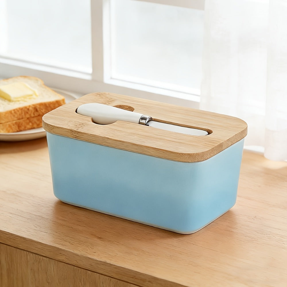 Ceramic Butter Dish with Lid and Knife ¨C Large Countertop Butter Keeper, Airtight Seal, Easy-Clean Design, Multiple Colors ¨C Kitchen Gift for Butter Lovers