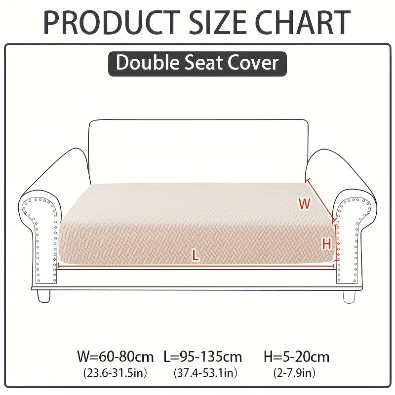 Jacquard Stretch Sofa Cover Non-Slip | Elastic Wear-Resistant Couch Slipcover, Polyester Jacquard Fabric, 1 to 4 Seat Sectional L-Shape, Armrest Backrest, Machine Washable