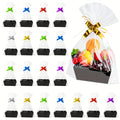 Gift Baskets Bulk Pack 74pcs Empty Paper Gift Baskets with Handles Bags and Bows 20 Baskets 30 Bags 24 Multicolor Bows for Party Favors Wedding Birthday Christmas