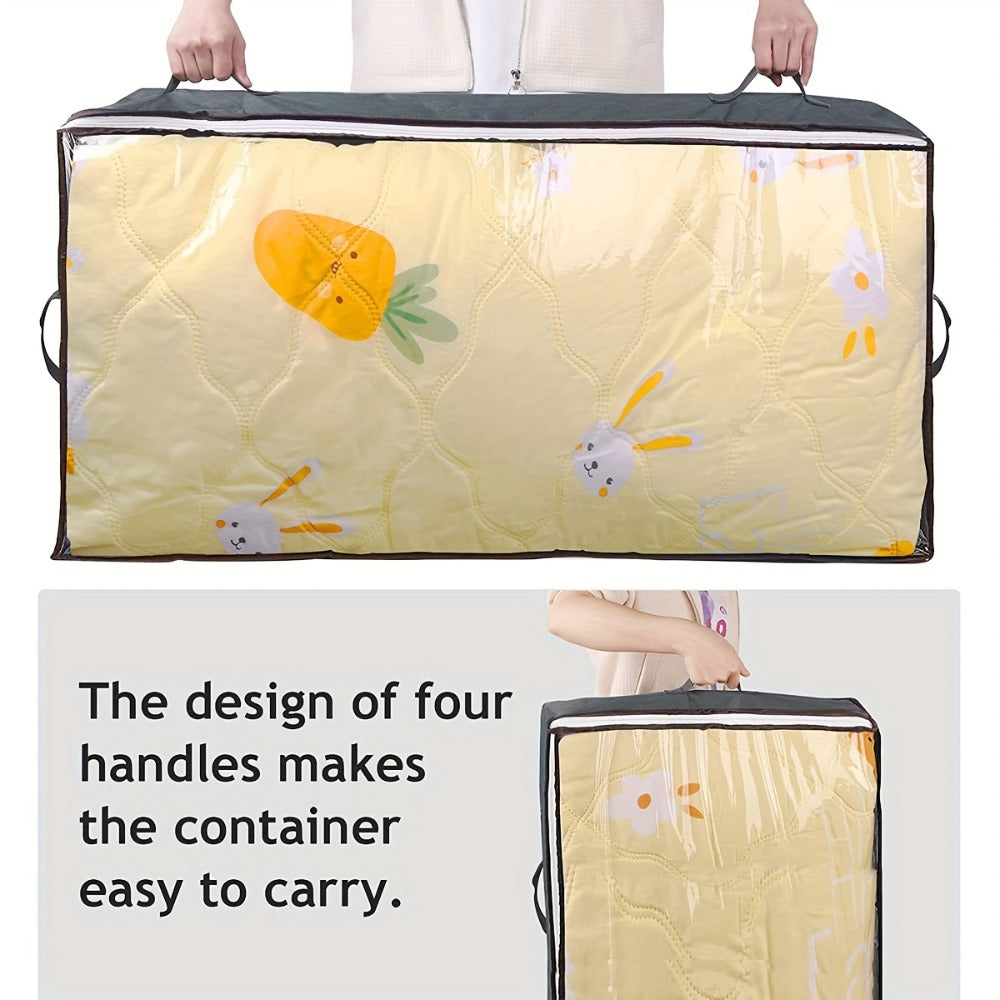 Under Bed Storage Bins Collapsible 23.78 Gal ¨C Foldable Underbed Organizer Bags for Blankets, Clothes, Comforters, Sheets & Sweaters with Zipper Lid