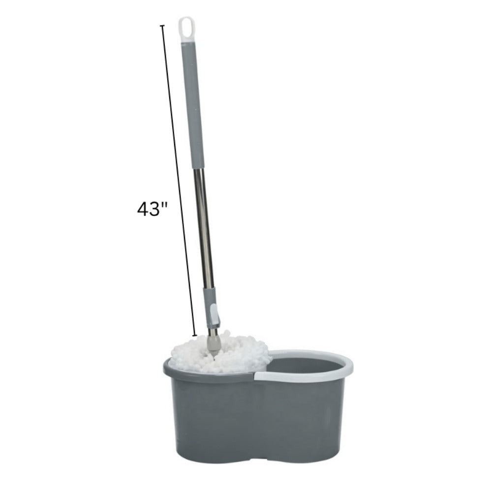 Spin Mop and Bucket with Wringer Set ¨C Pink 360¡ã Spinning Floor Mop System with 4 Microfiber Replacement Heads & Stainless Steel Adjustable Handle for Home Floor Cleaning