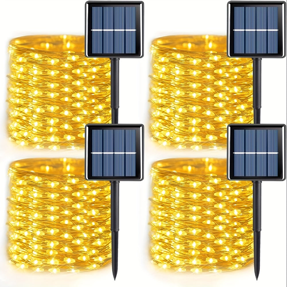 Solar Fairy String Lights Outdoor ¨C 110 LED Copper Wire Solar Twinkle Lights with 8 Modes & Touch Control for Christmas Tree, Garden, Patio, Wedding & Party ¨C 2, 4 or 8 Pack