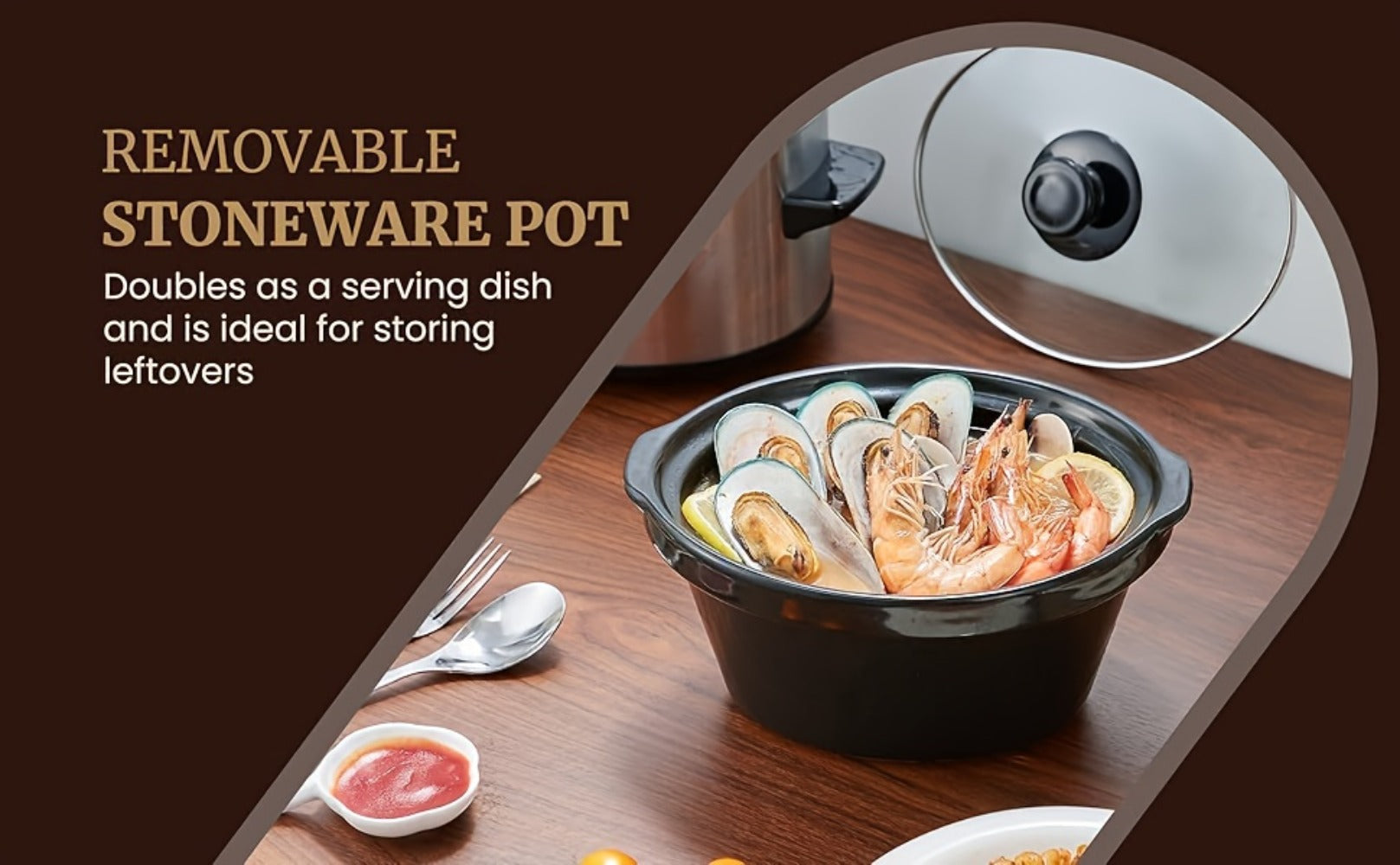 Mini Slow Cooker 1.5QT & 2.0QT with Adjustable Temperature Ceramic Crock & Dishwasher Safe Glass Lid ¨C Small Slow Cooker for Sauces Dips Soups Stews, Stainless Steel & Black