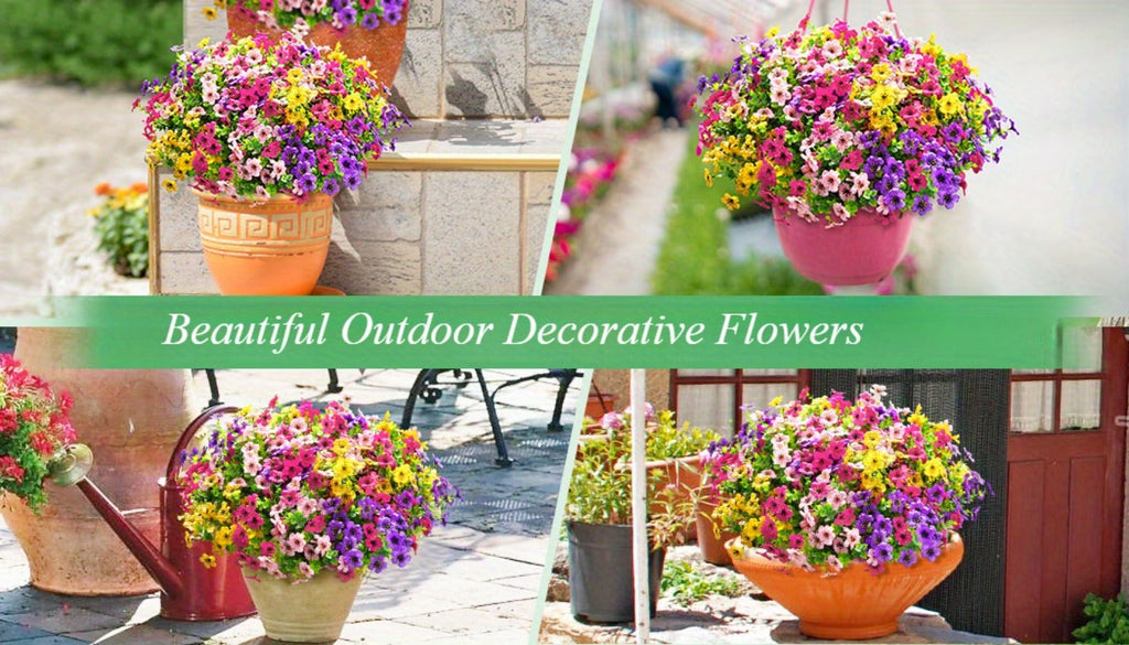 Artificial Daisy Flowers Outdoor UV Resistant Faux Flowers Bundles for Garden Porch Patio Spring Summer Decoration Realistic Colorful Fake Flower Arrangements