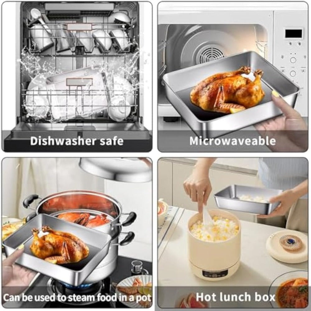 Food Storage Containers with Lids Set of 6 Stainless Steel Meal Prep Containers Airtight Leak Proof Refrigerator Safe Dishwasher Microwave Safe Lunch Box