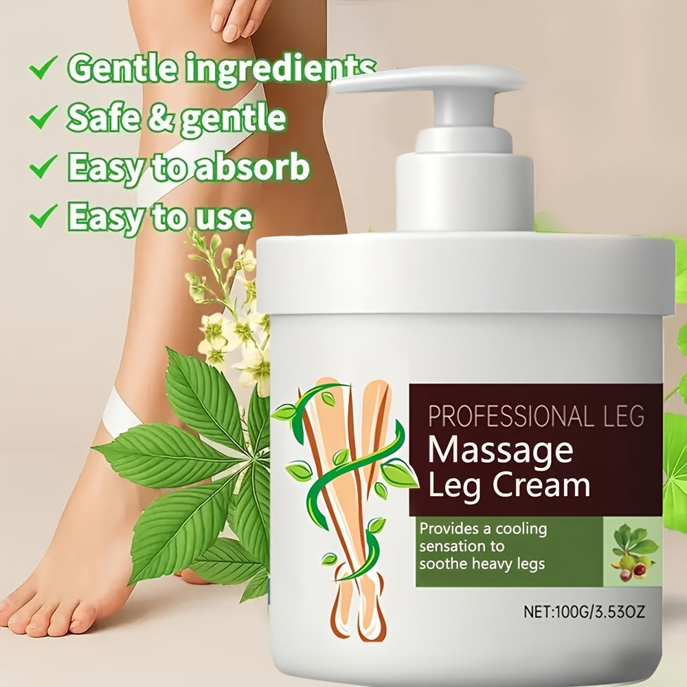 Leg Massage Cream with Snakehead & Bee Venom ¨C Multi-Functional Relief, Long-Lasting Moisture, Lightweight Non-Greasy Formula | Gentle for Sensitive Skin | Muscle & Posture Support | 100G