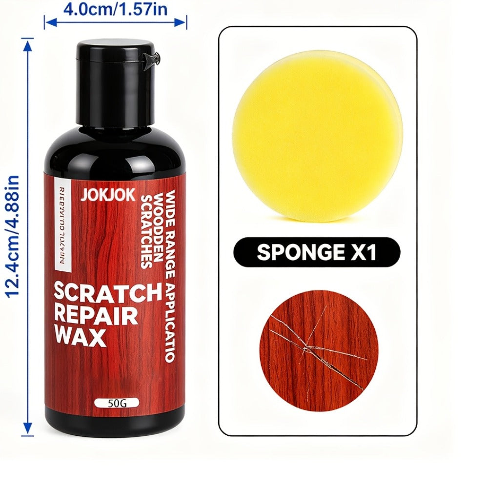 Wood Scratch Repair Wax - Hardwood Floor & Furniture Restorer Polish for Cabinets, Doors, Tables - Fix Scratches, Restore Luster, Prevent Drying & Aging