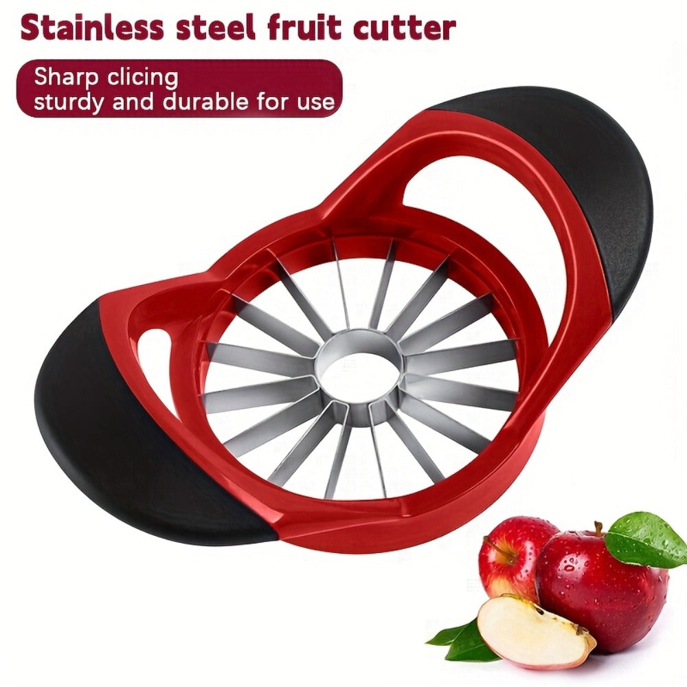 Apple Cutter Slicer 12-Blade Large Ultra-Sharp Stainless Steel, One-Press Core Remover Divides into 12 Pieces, Rust-Resistant Fruit Cutter for Apples Pears, Kitchen Gadget for Family & Meal Prep