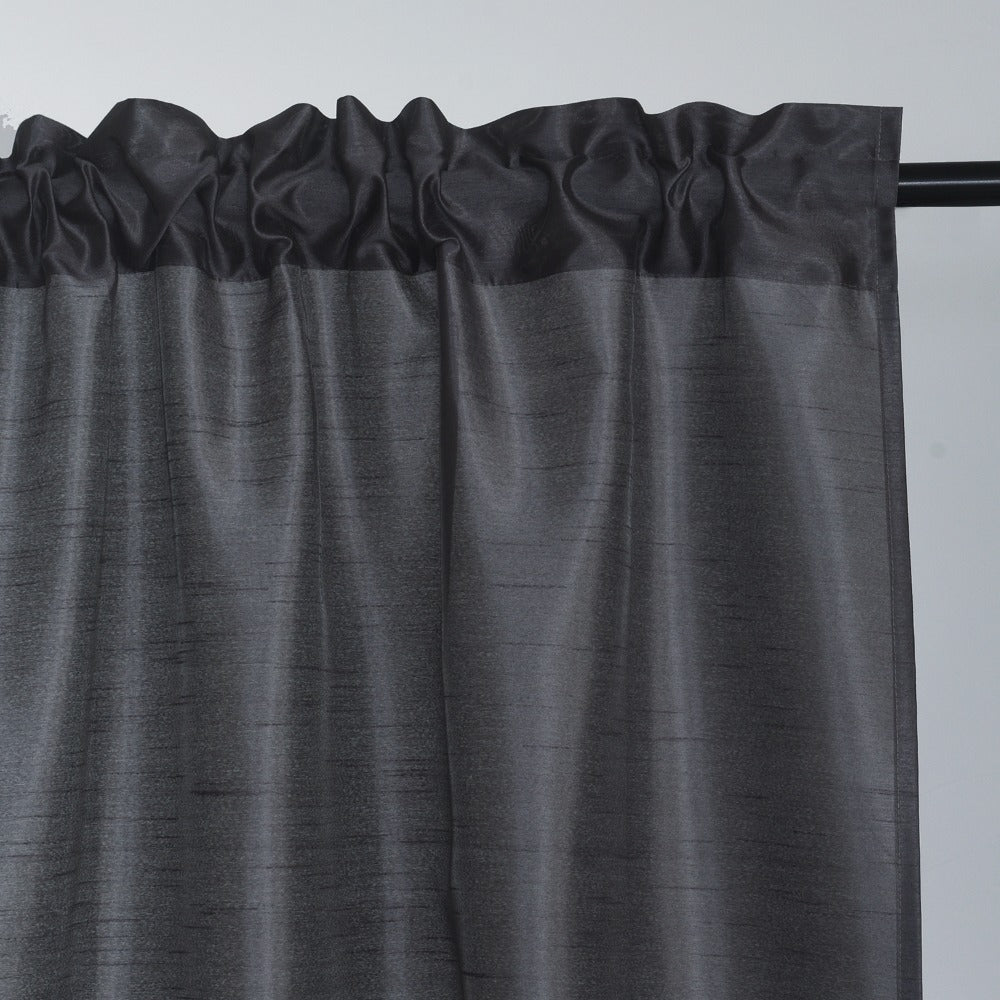 Kitchen Curtains 3 Panels Faux Silk Sheer Tier and Valance Set Rod Pocket 2 Tiers 26x36 inch + Valance 52x14 inch for Kitchen Bathroom Window Drapes