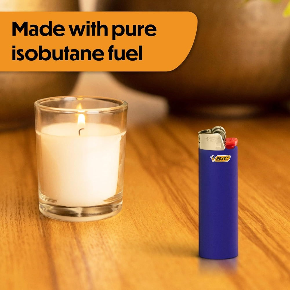 BIC Classic Pocket Lighters Bulk, Assorted Colors, Reliable Windproof Flame for Candles Fireplace Camping Grill, 4/6/8/10/20/25/50 Pack Value Set