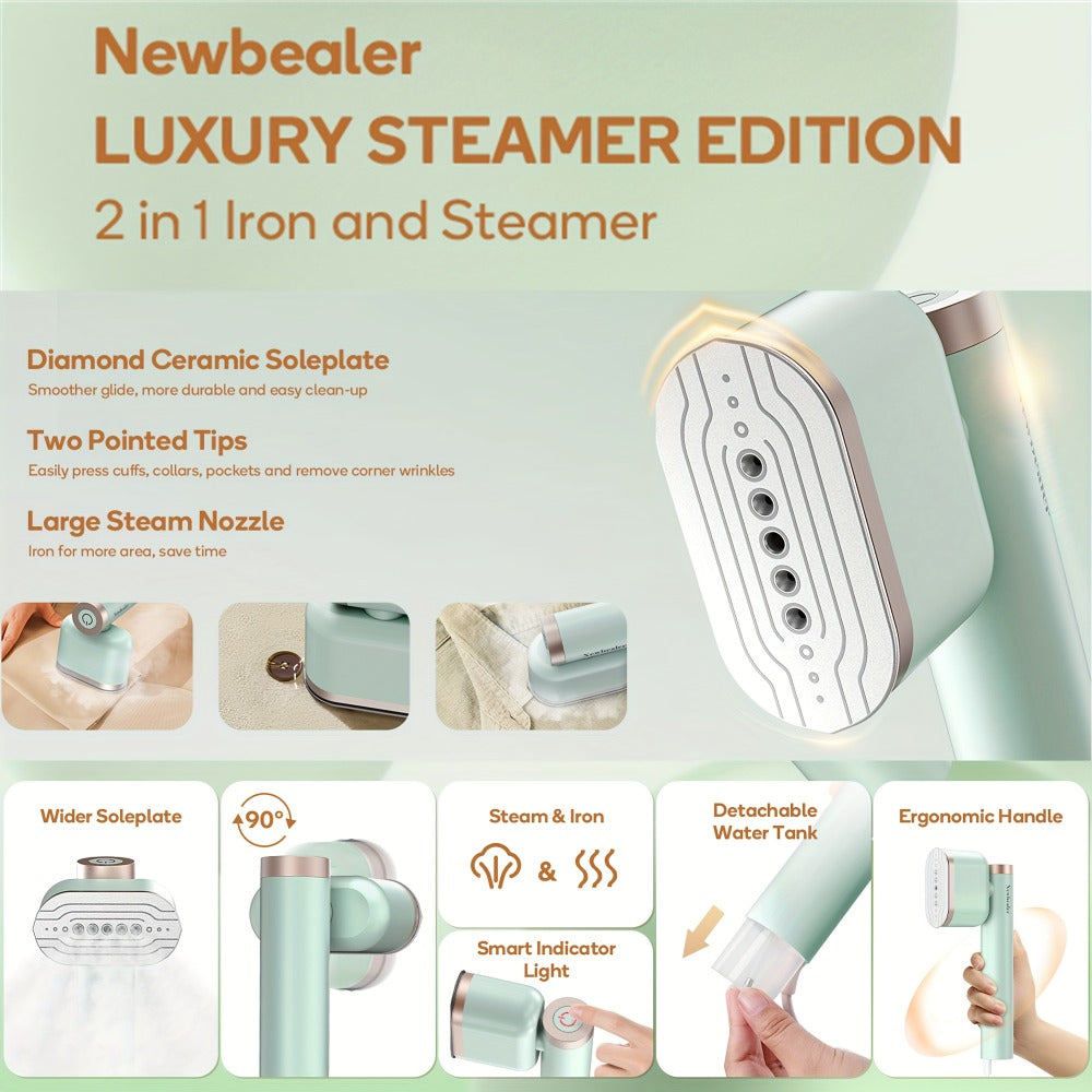 Handheld Garment Steamer 1200W ¨C Portable Clothes Steamer with 15-Second Heat-Up, Dual Steam Settings, Lightweight Travel & Home Steam Iron for Suits, Dress Shirts & Formal Wear