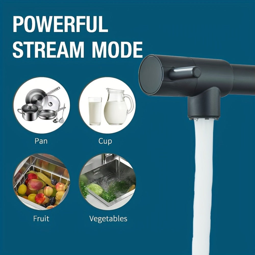 Kitchen Faucet with Pull Down Sprayer Single Handle Single Hole High Arc Spring Commercial Sink Faucet ¨C 360¡ã Swivel Splash-Proof Nozzle, Matte Black Chrome Brushed Nickel, Modern Monobloc Mixer Tap