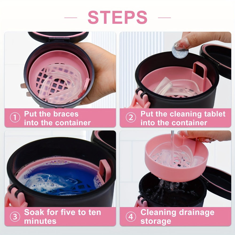 Retainer Case Leak-Proof Round Aligner Storage Box - Clear Orthodontic Retainer Case, Sealed Denture Storage Container for Invisalign, Braces & Dental Aligners, Portable & Hygienic