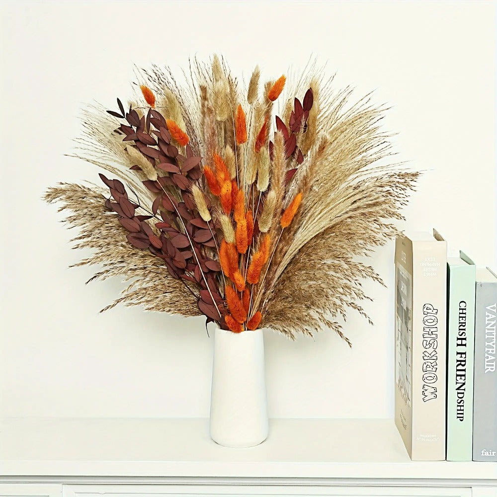 Artificial Pampas Grass Bouquet 72pcs ¨C Bohemian Rustic Farmhouse Decor for Home Wedding Centerpiece Halloween Thanksgiving Valentine's Day Cafe