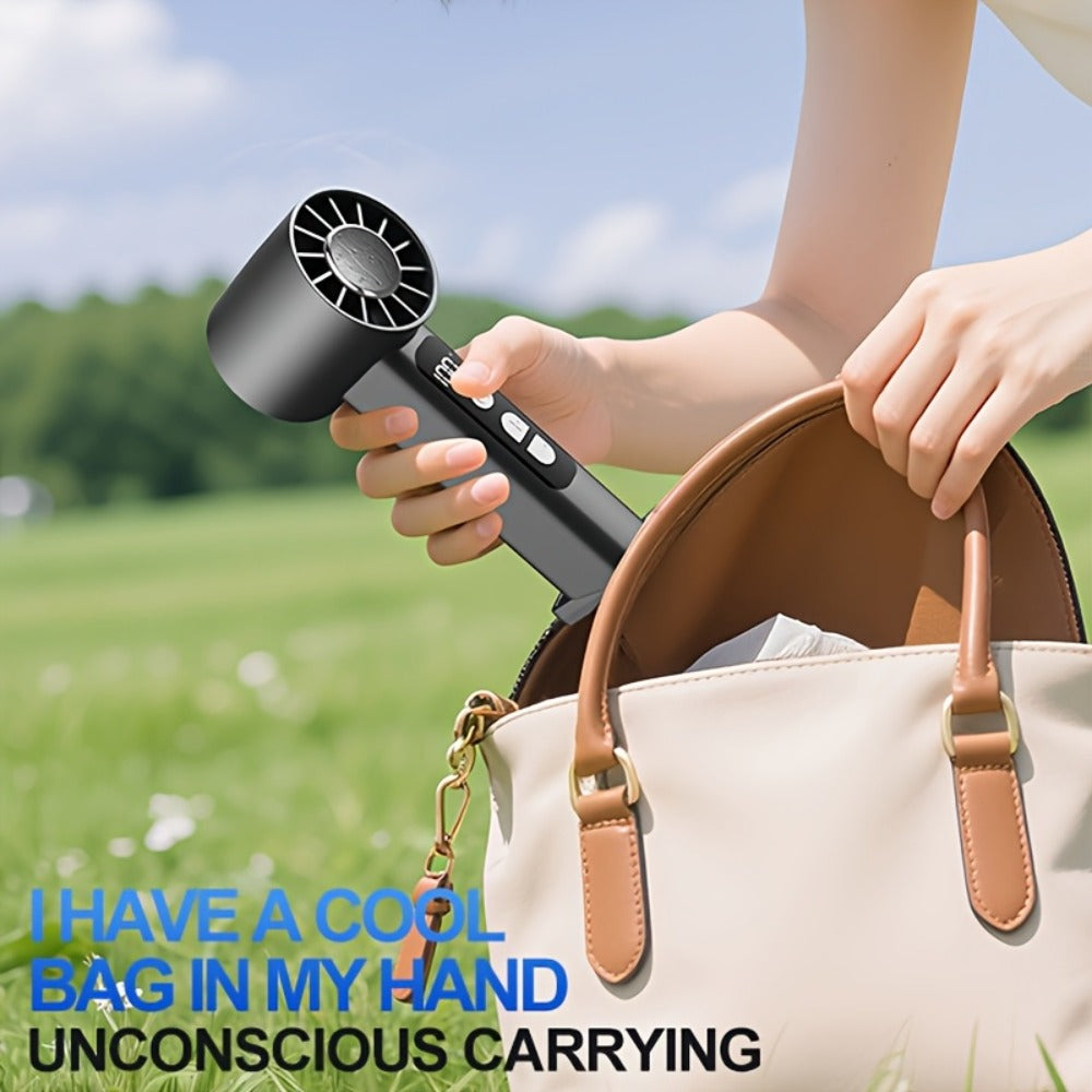 USB Rechargeable Handheld Fan 2 Pack Portable Mini Desktop Fan 1800mAh 1-100 Adjustable Wind Speed Display Lightweight for Summer Camping Travel Outdoor Indoor White Dark Gray