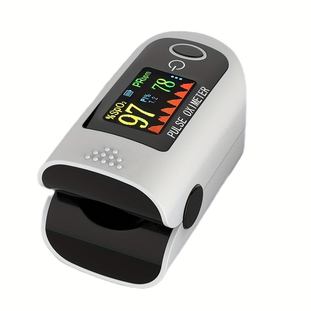 Fingertip Pulse Oximeter 2-Pack, Digital Blood Oxygen Saturation Monitor with SpO2 Heart Rate & Perfusion Index Display, Battery-Powered Portable Finger Oximeter for Home Use & Sports, Black or Blue