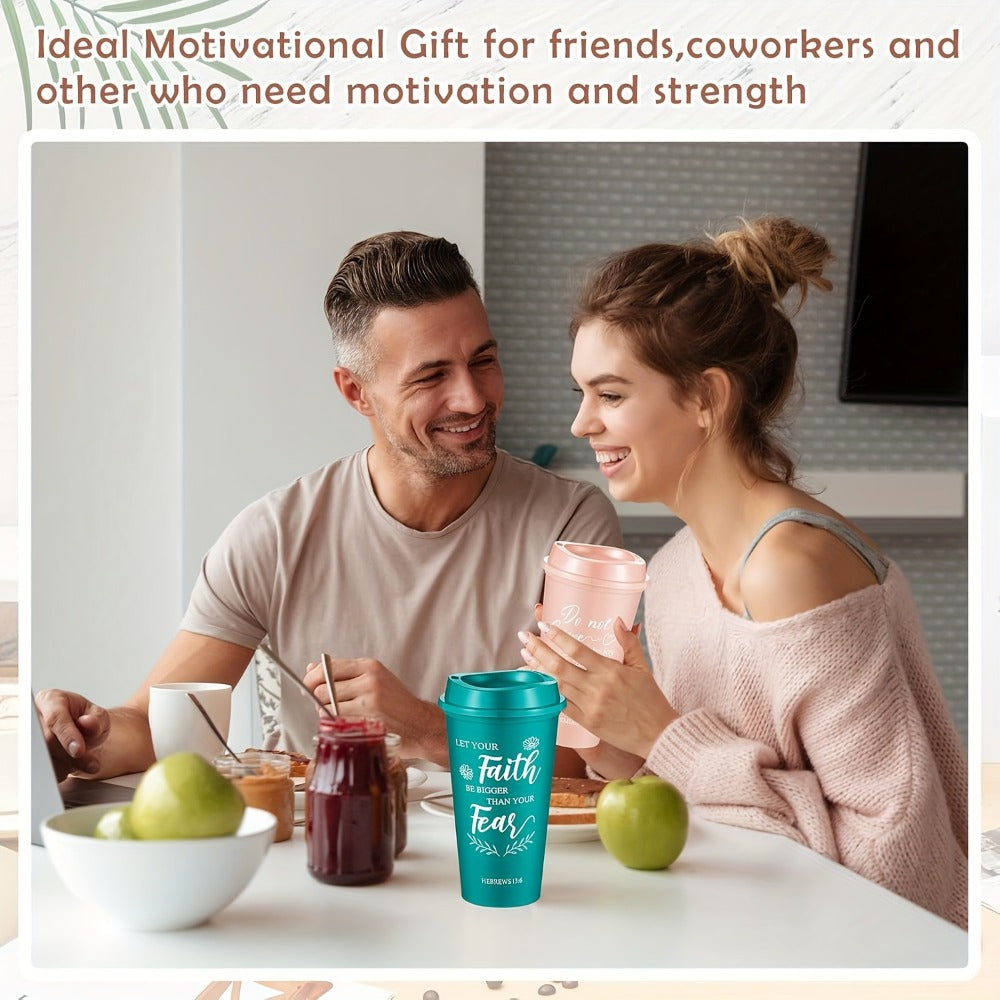 Bible Verse Plastic Tumblers Set of 24 with Lids 16oz Christian Inspirational Cups Gift for Women