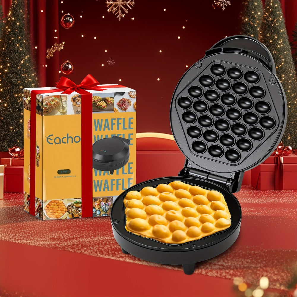 Bubble Waffle Maker 7 Inch 1000W Electric Hong Kong Egg Waffle Maker Nonstick Coating Ready in 5 Minutes for Breakfast Ice Cream Desserts Party Snacks Gift