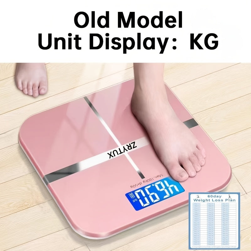 USB Rechargeable Bathroom Scale 400lb ¨C Smart Digital Body Weight Scale, HD LCD & Fahrenheit Temperature Display, kg/lb Switch, Ultra-Wide Platform, USB Charging or Battery Powered, Black & Pink