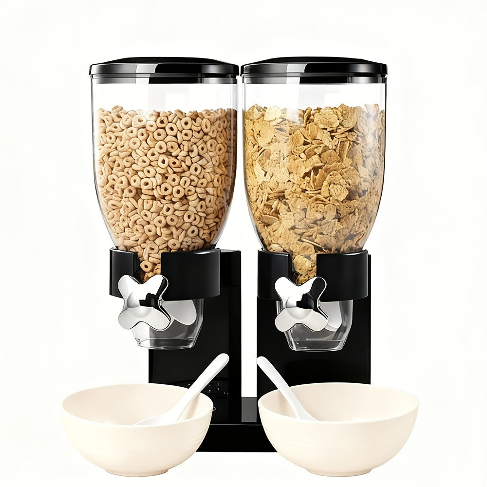 Dry Food Dispenser & Candy Organizer with Spoon Bowl Lid ¨C Countertop Snack Container for Pantry Kitchen 17.5 Oz