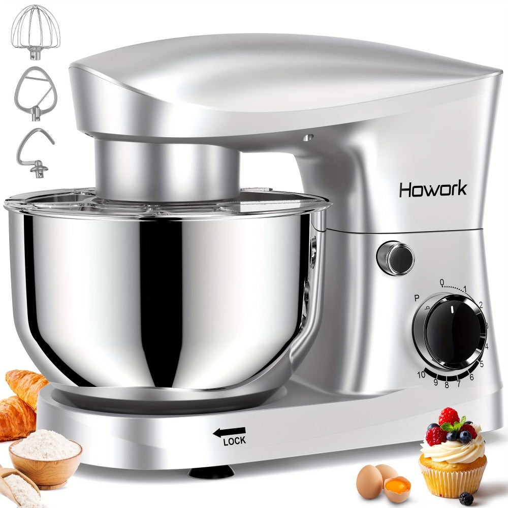 Stand Mixer 5QT, 10-Speed Electric Kitchen Mixer with Dough Hook, Flat Beater, Wire Whip & Pouring Shield ¡ª Dishwasher-Safe Attachments for Baking, Bread, Cake & Cookie Dough