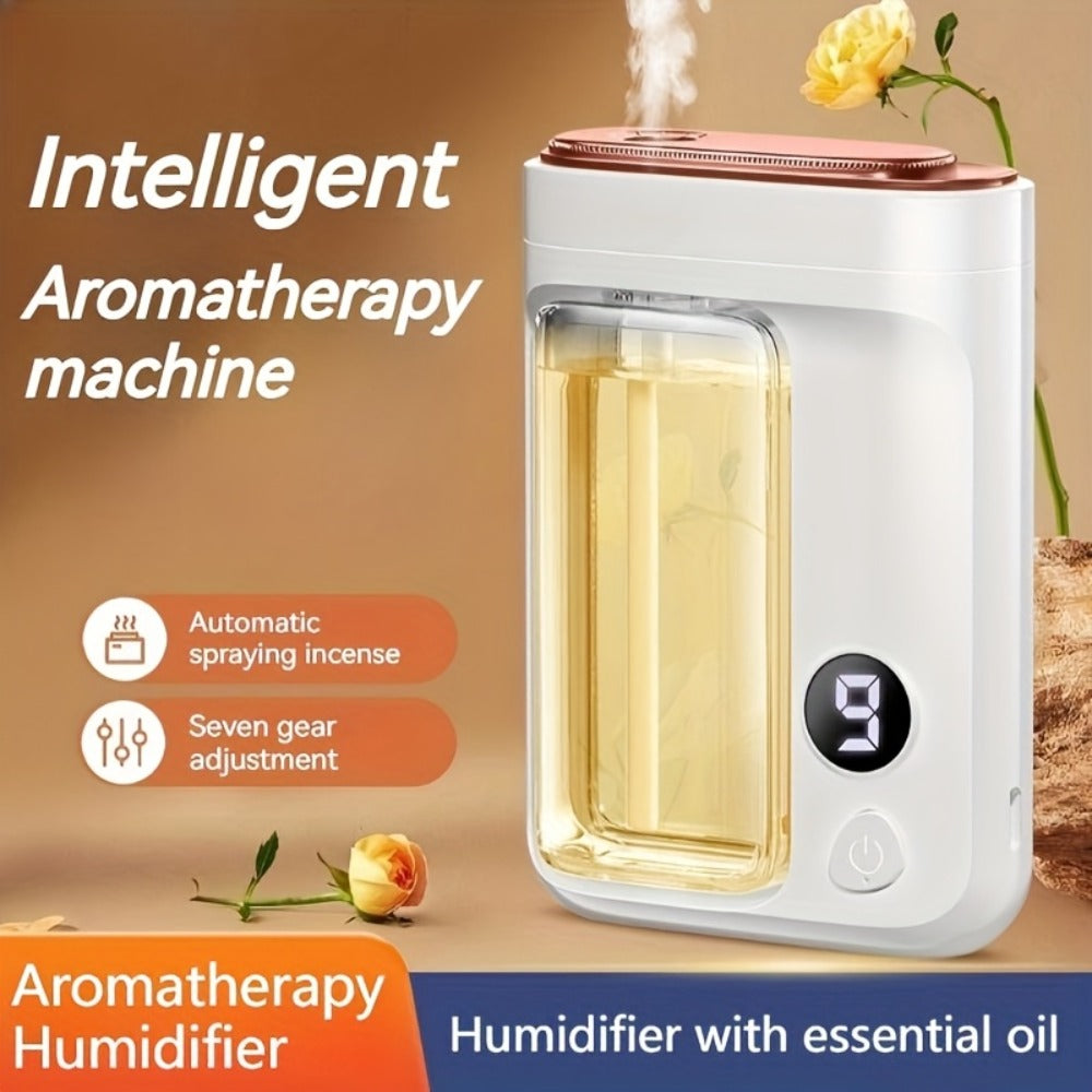 Essential Oil Aromatherapy Diffuser Set ¨C Mini Humidifier with 7 Spray Levels, 1/4/8 Hour Timer, 5.07oz Capacity, Room Decor Scent Diffuser with Hilton, Gardenia, Ocean & Shangri-La Oils