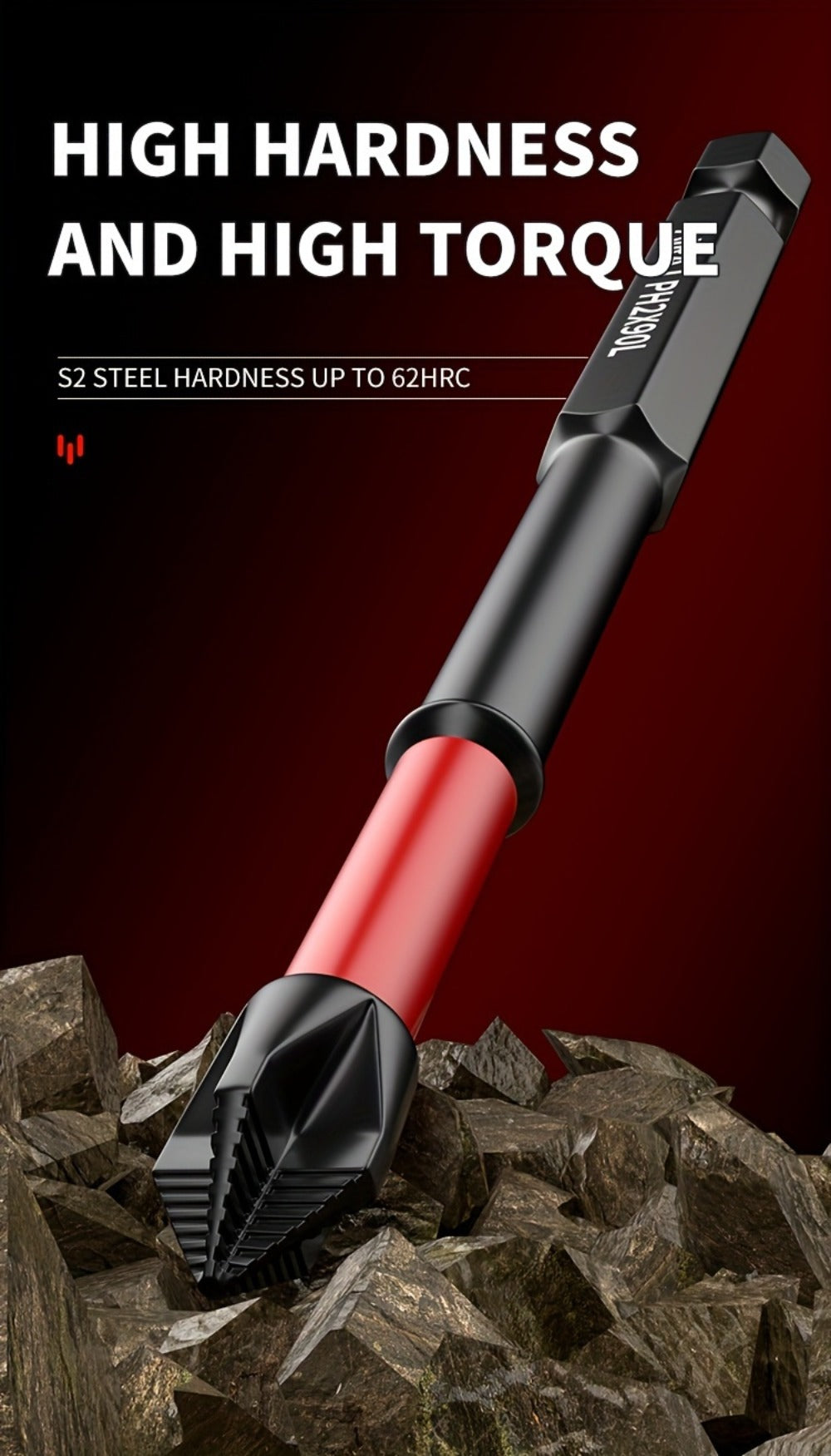 Impact Screwdriver Bits S2 Steel Anti-Slip, Magnetic Phillips Cross Drill Bit Set with Anti-Slip Teeth & High Hardness Tungsten Steel, Power Tool Bits for Home Repair, Bicycle, Furniture & DIY (2/24/60pcs)