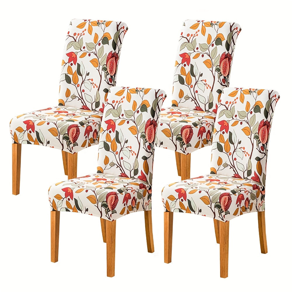 Dining Chair Covers Slipcovers Set of 4 or 6 - Spandex Stretch Milk Velvet Removable Washable Parsons Chair Protector | Anti-Slip Elastic Band | Multiple Prints | Kitchen Dining Room Hotel Ceremony