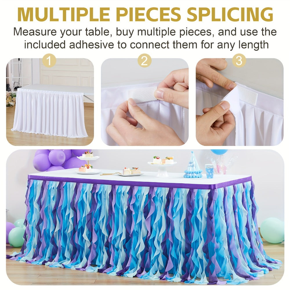 Tutu Table Skirt 6ft ¨C Ruffle Curly Willow Tulle Table Skirt for Rectangle & Round Tables, Birthday Party, Wedding, Baby Shower, Christmas & Halloween Decoration, Multiple Colors