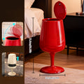 Wine Glass Shaped Trash Can Large Capacity Decorative Waste Bin with Press Pop Lid, No-Bend Standing Design, Luxury Stylish Dual-Bucket for Living Room Kitchen Bedroom Home Decor
