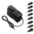 Universal 5V 2A Power Adapter 9-in-1 with 8 Tips - AC/DC 10W Power Supply Type-C Micro-USB Barrel Connectors for Router CCTV LED Strip TV Box