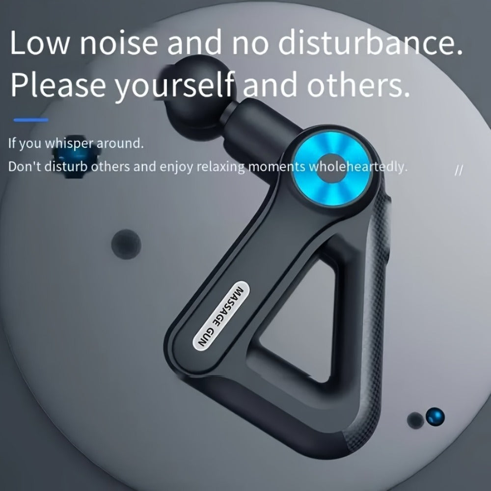 Massage Gun Deep Tissue Percussion Massager Portable | 9 Attachments 9 Speed Settings Muscle Relief Fatigue Recovery Pain Alleviation | Compact Handheld Body Massager for Athletes Gym Home Office | Blue Black Golden Black