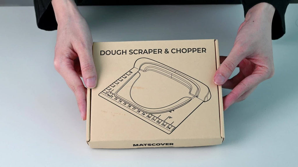 Dough Scraper Bench Scraper - Stainless Steel Dough Cutter with Silicone Handle & Measuring Scale, Multipurpose Pastry Scraper Pizza Spatula Baking Tool, Kitchen Gadget Gift, Blue Grey
