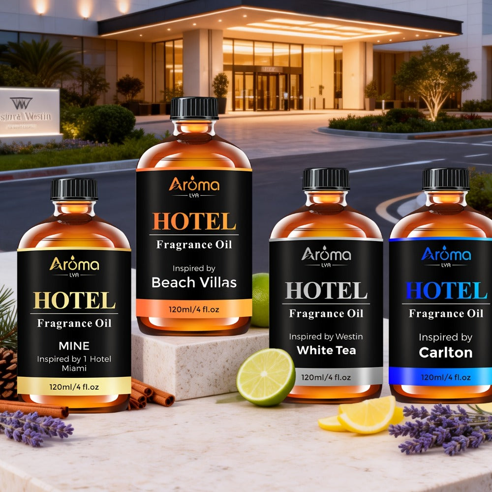 Hotel Fragrance Essential Oil 4oz/120ml ¨C Luxury Scent for Diffuser, Humidifier, Candles & Perfume | White Tea, CapriBreeze, MINE, Beach Villas, R-C Hotel
