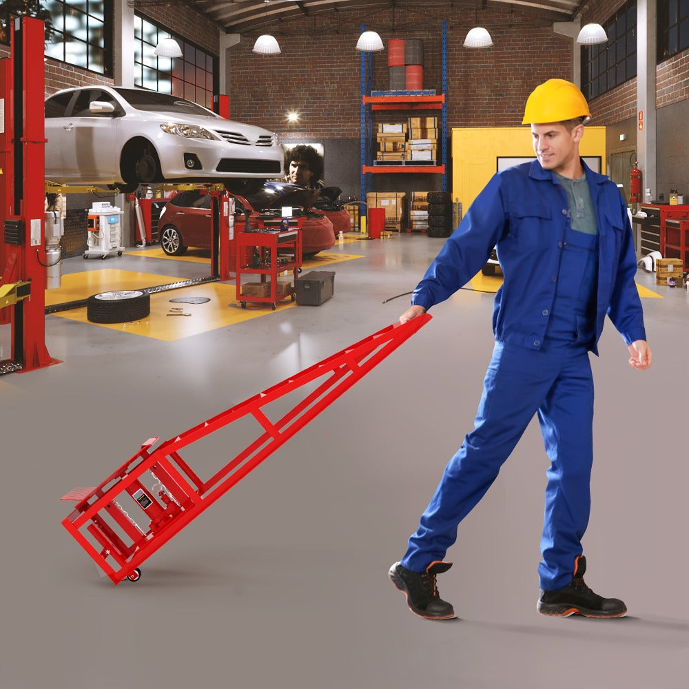 Hydraulic Car Ramps 2-Pack 5T 11050 Lbs High Lift Vehicle Wheel Ramps for Oil Change Tire Service with Supporting Crane Foot Pedal Portable DIY Auto Shop Truck SUV