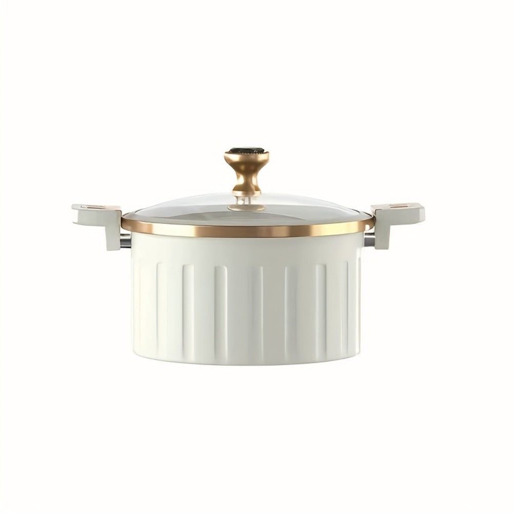 Enamel Cooking Pot Large Capacity ¨C Nonstick Double-Handle Stew Pot for Stewing, Boiling & Baking, Multifunctional Dutch Oven Style Home Pot for Family Gatherings, Holiday Cooking & Everyday Use