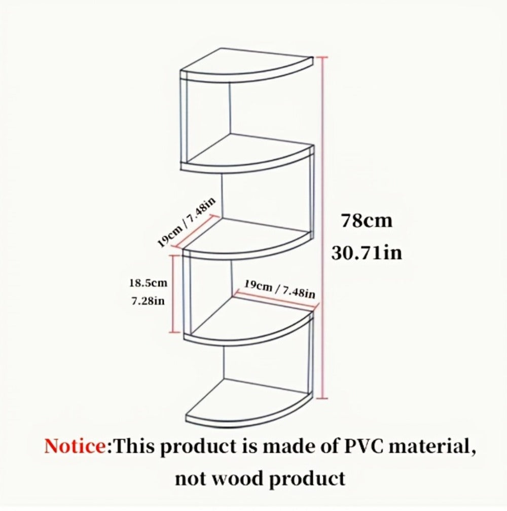 Corner Wall Shelf 3-5 Tier Floating Hanging Corner Shelf Wall Mounted Storage Organizer for Living Room Bedroom Kitchen Bathroom Office