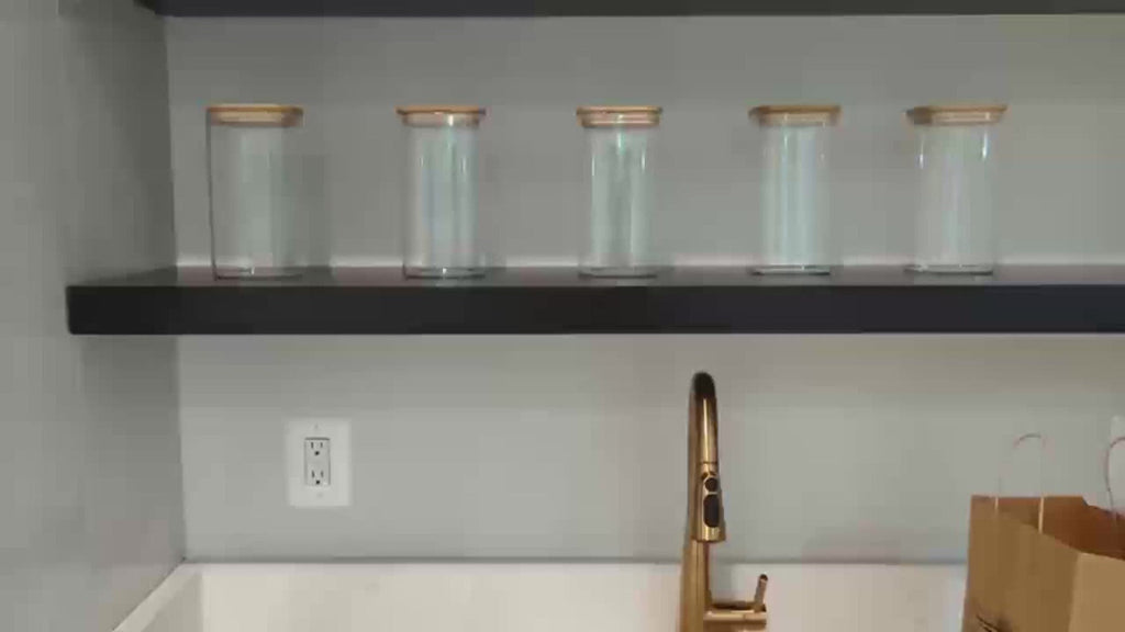 Glass Food Storage Jars with Bamboo Lids 37oz 6pcs Set Airtight Square Glass Containers for Kitchen Pantry Dry Food Tea Coffee Flour Sugar Candy Spices Cookies Clear Canister Organizer