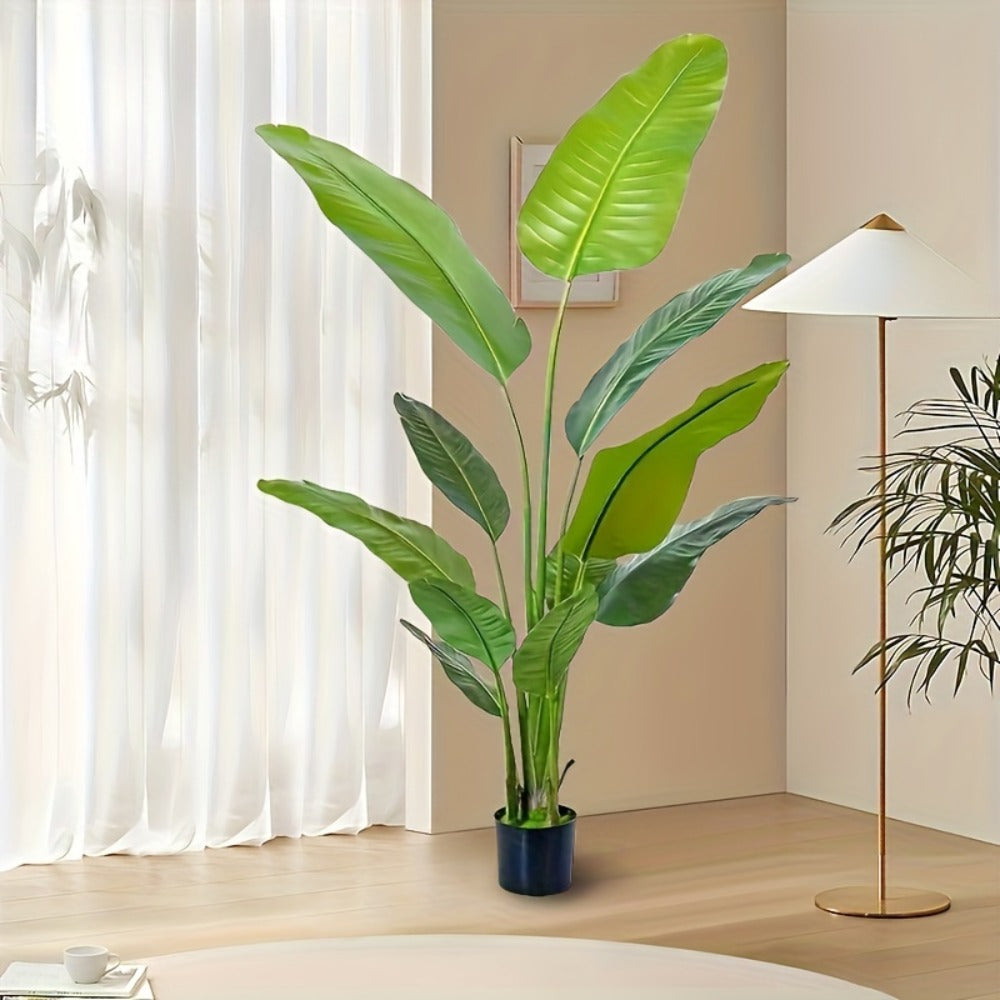 Artificial Bird of Paradise Plant Large Fake Indoor Tree - Realistic Faux Tropical Plant in Pot, Maintenance Free, 63 or 71 Inch Tall for Living Room, Office, Bedroom & Outdoor Home Decor