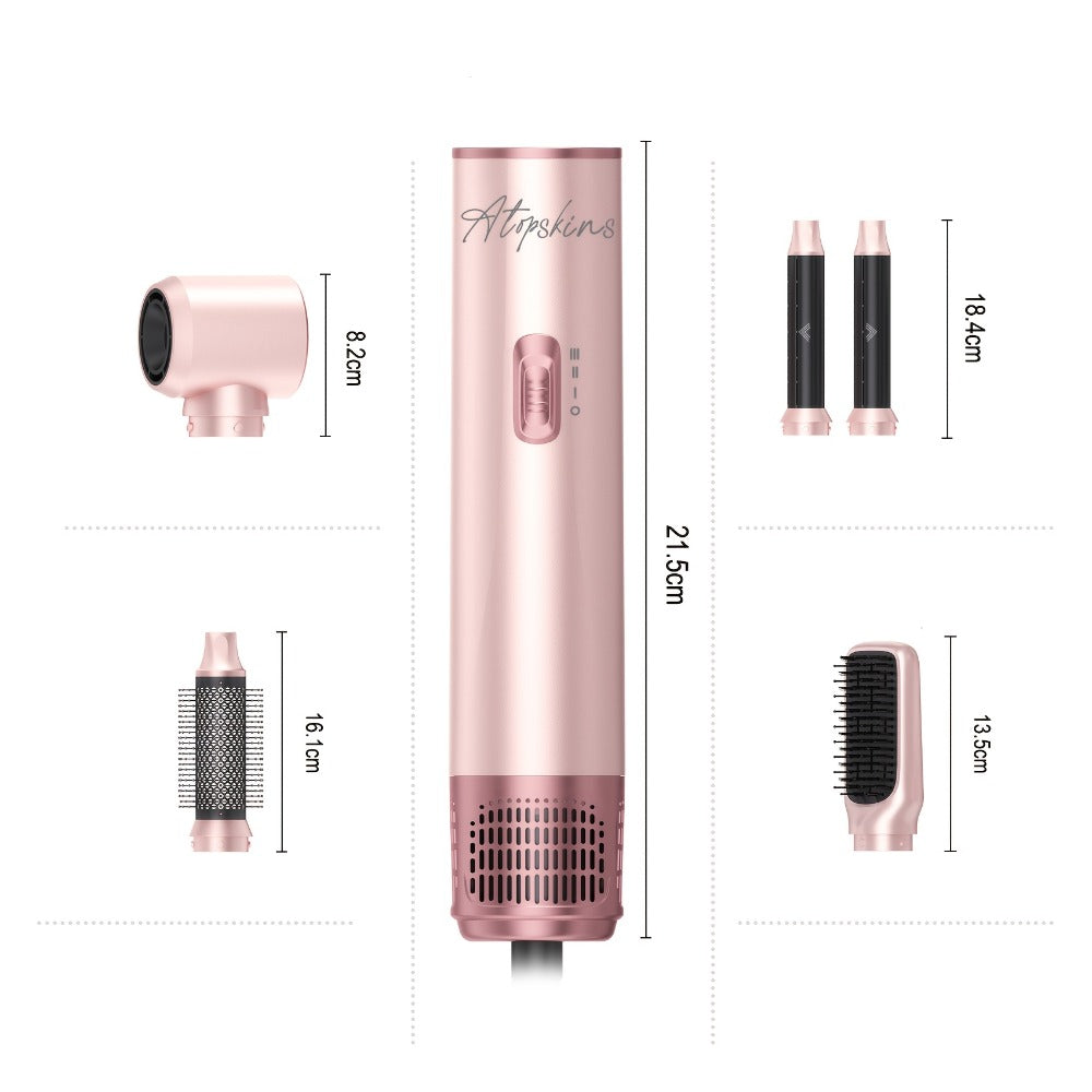 Hot Air Brush 5-in-1 Hair Dryer Brush - Ionic Blow Dryer Brush with Curling, Straightening & Volumizing, Dual Voltage Travel Hair Styler, Multifunction Hair Styling Tool for All Hair Types
