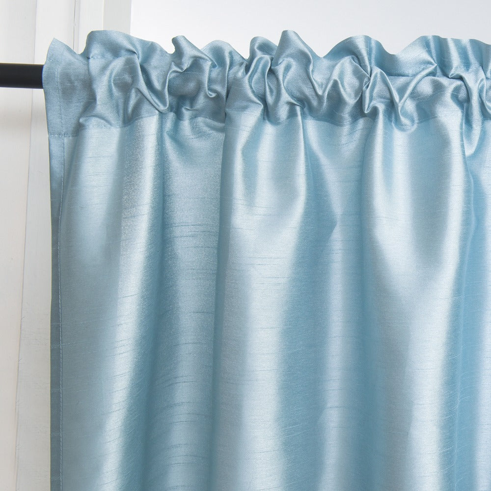 Kitchen Curtains 3 Panels Faux Silk Sheer Tier and Valance Set Rod Pocket 2 Tiers 26x36 inch + Valance 52x14 inch for Kitchen Bathroom Window Drapes