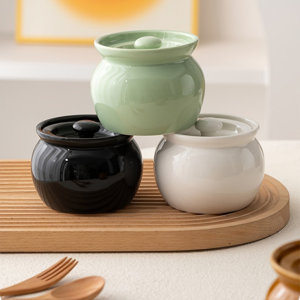Ceramic Steam Stewing Pot - Water-Separated Clay Pot for Soups, Stews & Slow Cooking, Household Steaming Pot with Lid for One Person, Heat-Resistant Soup Pot for Stovetop & Kitchen Use